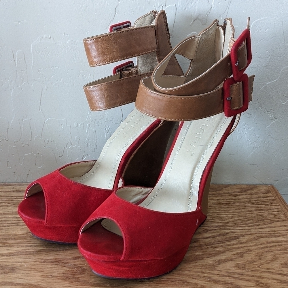Liliana Suede and Leather Platform Wedges